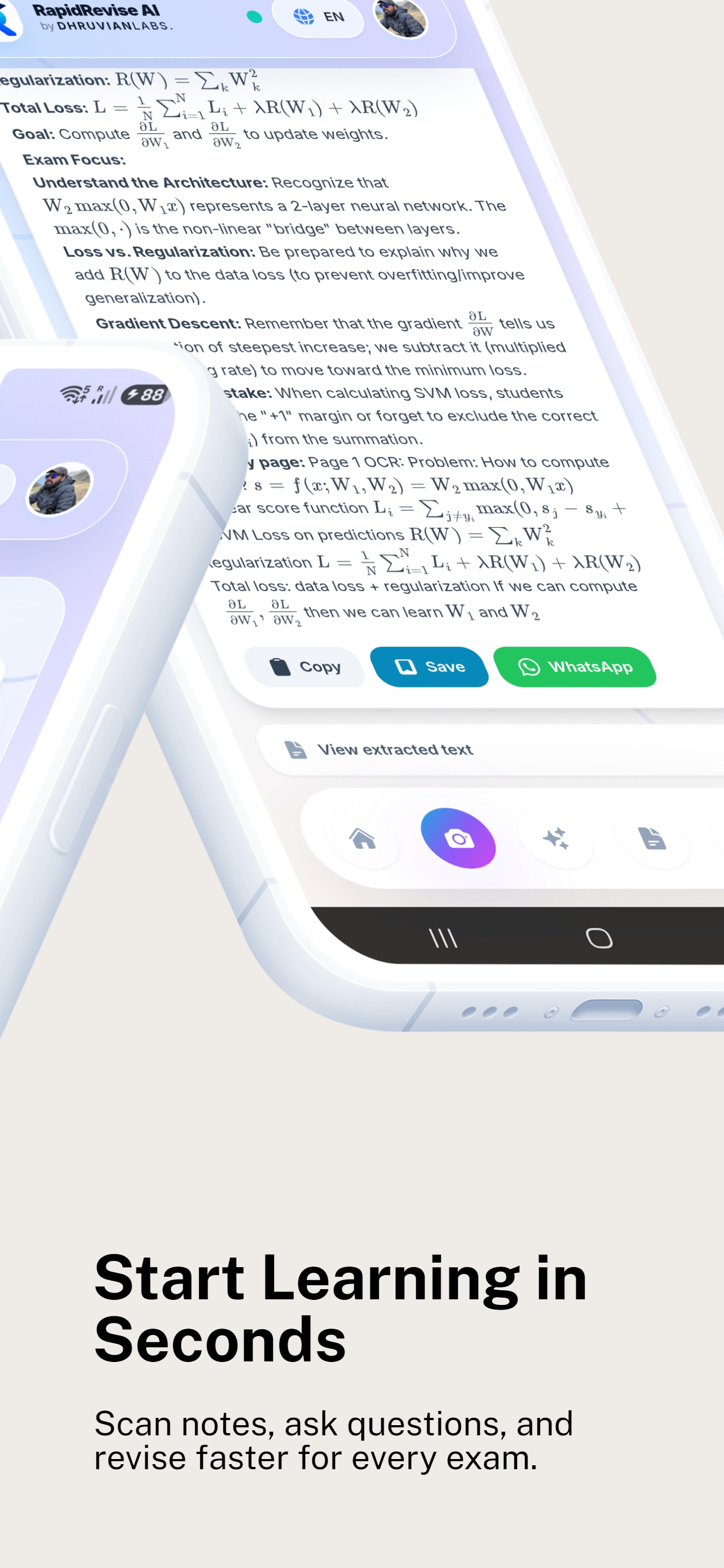 RapidRevise flashcards screen